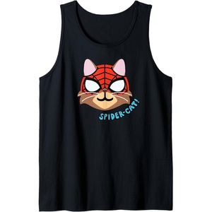 Amazon Essentials Marvel Spider-Man Spider-Cat Portrait Tank Top(Black)