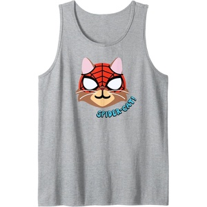Amazon Essentials Marvel Spider-Man Spider-Cat Portrait Tank Top(Heather Grey)
