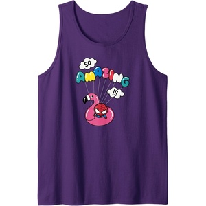 Amazon Essentials Marvel Spider-Man in a Pool Floatie So Amazing Tank Top(Purple)
