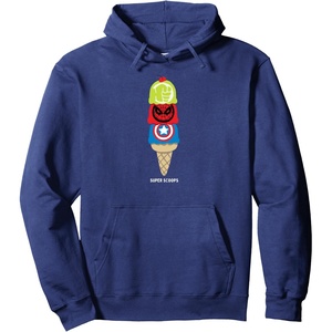 Amazon Essentials Marvel Super Heroes Ice Cream Cone Super Scoops Pullover Hoodie(Navy Blue)