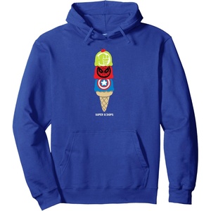 Amazon Essentials Marvel Super Heroes Ice Cream Cone Super Scoops Pullover Hoodie(Royal Blue)