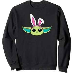 Amazon Essentials The Mandalorian Grogu Spring Easter Bunny Ears Sweatshirt(Black)