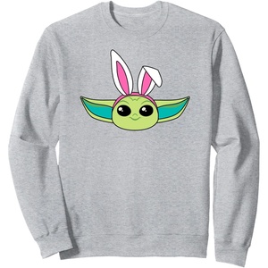 Amazon Essentials The Mandalorian Grogu Spring Easter Bunny Ears Sweatshirt(Heather Grey)