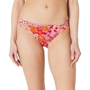 Amazon Essentials Women’s Classic Full Coverage Bikini Swimsuit Bottom(Bright Red Multi Folk Floral)