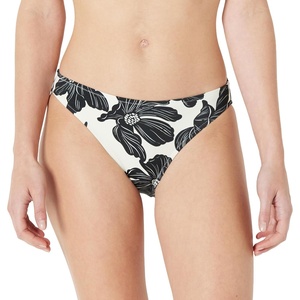 Amazon Essentials Women’s Classic Full Coverage Bikini Swimsuit Bottom(Cream Black Floral)