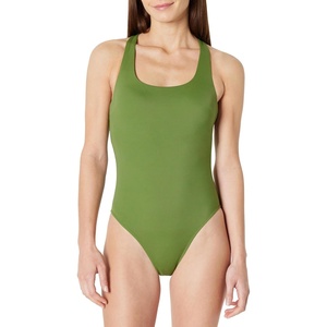 Amazon Essentials Women’s Criss-Cross Back One-Piece Swimsuit, Slim Fit(Olive)
