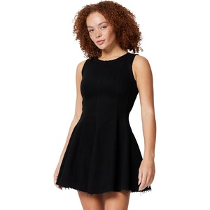 Amazon Essentials Women’s Fit & Flare Denim Mini Dress(Black)