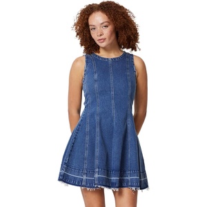Amazon Essentials Women’s Fit & Flare Denim Mini Dress(Medium Blue Vintage)