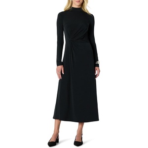 Amazon Essentials Women’s Fit and Flare Jersey Long-Sleeved Maxi Dress(Black)