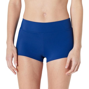 Amazon Essentials Women’s High Rise Boy Short Swim Bikini Bottom(Deep Blue)
