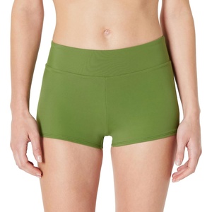 Amazon Essentials Women’s High Rise Boy Short Swim Bikini Bottom(Olive)