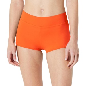 Amazon Essentials Women’s High Rise Boy Short Swim Bikini Bottom(Orange)