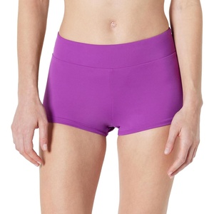 Amazon Essentials Women’s High Rise Boy Short Swim Bikini Bottom(Violet)