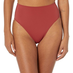 Amazon Essentials Women’s High Waist High Leg Bikini Bottom(Brick Red)