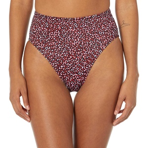 Amazon Essentials Women’s High Waist High Leg Bikini Bottom(Brick Red Leopard)