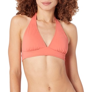 Amazon Essentials Women’s Light-Support Padded Tie Halter Bikini Swimsuit Top (Available in Plus Size)(Coral Pink)