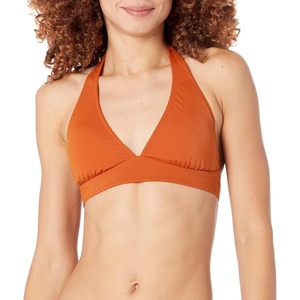 Amazon Essentials Women’s Light-Support Padded Tie Halter Bikini Swimsuit Top (Available in Plus Size)(Terracotta)