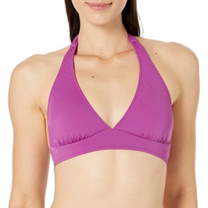 Amazon Essentials Women’s Light-Support Padded Tie Halter Bikini Swimsuit Top (Available in Plus Size)(Violet)