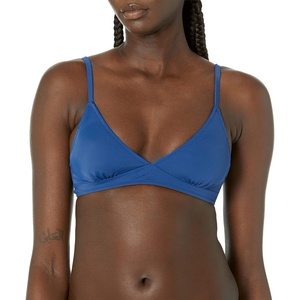 Amazon Essentials Women’s Light-Support Triangle Bikini Swimsuit Top with Adjustable Straps(Deep Blue)