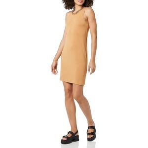 Amazon Essentials Women’s Lightweight Jersey Slim-Fit Tank Mini Dress(Camel)