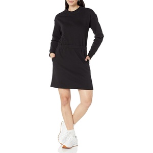 Amazon Essentials Women’s Long Sleeve Sweatshirt Dress(Black)