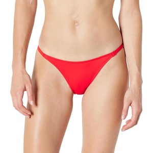 Amazon Essentials Women’s Low Rise No-tie String Swim Bikini Bottom(Bright Poppy Red)