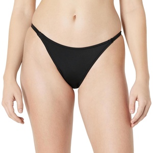 Amazon Essentials Women’s Low Rise No-tie String Swim Bikini Bottom(Washed Black)