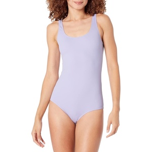 Amazon Essentials Women’s One-Piece Scoop Neck Coverage Swimsuit (Available in Plus Size)(Lavender)