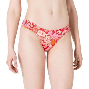 Amazon Essentials Women’s Ruched Side Tab Full Coverage Bikini Swimsuit Bottom(Bright Red Multi Folk Floral)