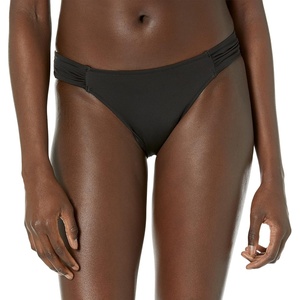 Amazon Essentials Women’s Ruched Side Tab Full Coverage Bikini Swimsuit Bottom(Washed Black)