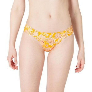 Amazon Essentials Women’s Ruched Side Tab Full Coverage Bikini Swimsuit Bottom(Yellow Multi Folk Floral)