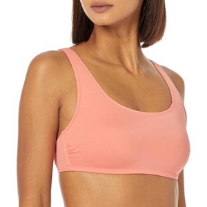 Amazon Essentials Women’s Scoop Neck Swim Crop Top(Coral Pink)
