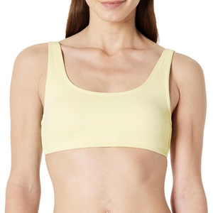 Amazon Essentials Women’s Scoop Neck Swim Crop Top(Light Yellow)