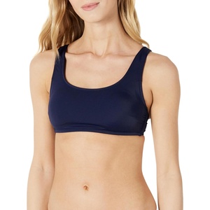 Amazon Essentials Women’s Scoop Neck Swim Crop Top(Navy)