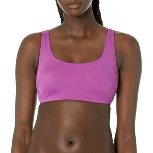Amazon Essentials Women’s Scoop Neck Swim Crop Top(Violet)