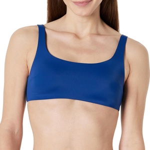 Amazon Essentials Women’s Squareneck Swim Bikini Top(Deep Blue)