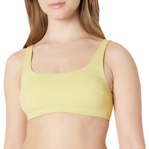 Amazon Essentials Women’s Squareneck Swim Bikini Top(Light Yellow)