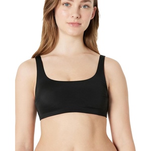 Amazon Essentials Women’s Squareneck Swim Bikini Top(Washed Black)