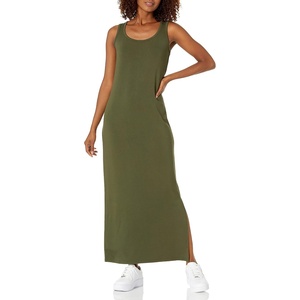 Amazon Essentials Women’s Supersoft Terry Racerback Maxi Dress (Previously Daily Ritual)(Olive)