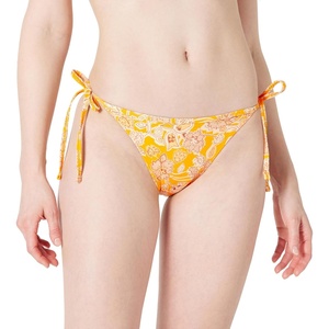 Amazon Essentials Women’s Tie Side Bikini Bottom(Yellow Multi Folk Floral)