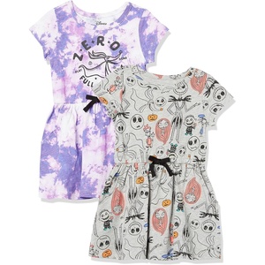 Amazon Essentials girls Short-Sleeve Knit Dress(2-pack Nightmare Tie Dye)