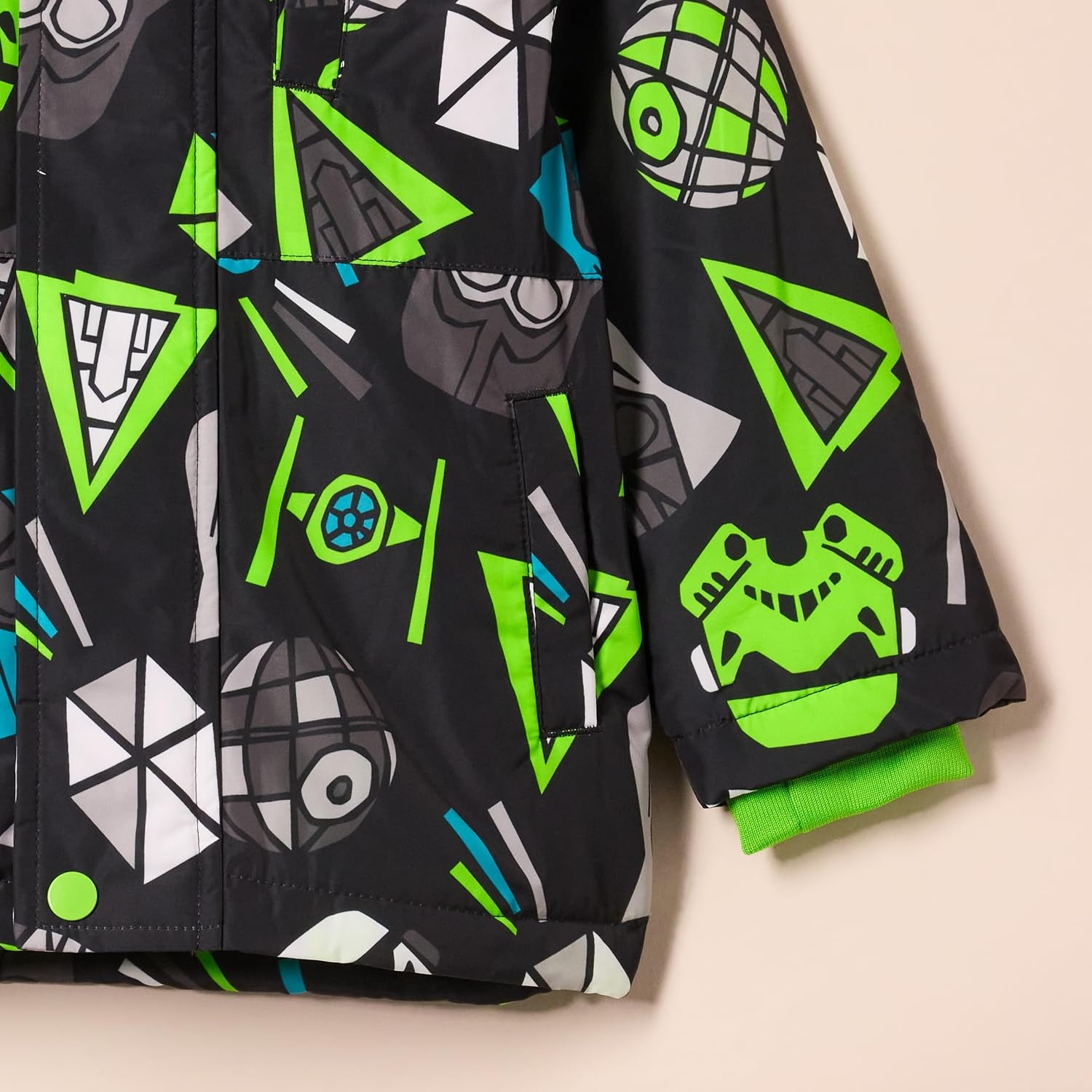 image:imageAmazon Essentials Disney Marvel Star Wars Boys and Toddlers Warm Puffer CoatsNeon Star Wars