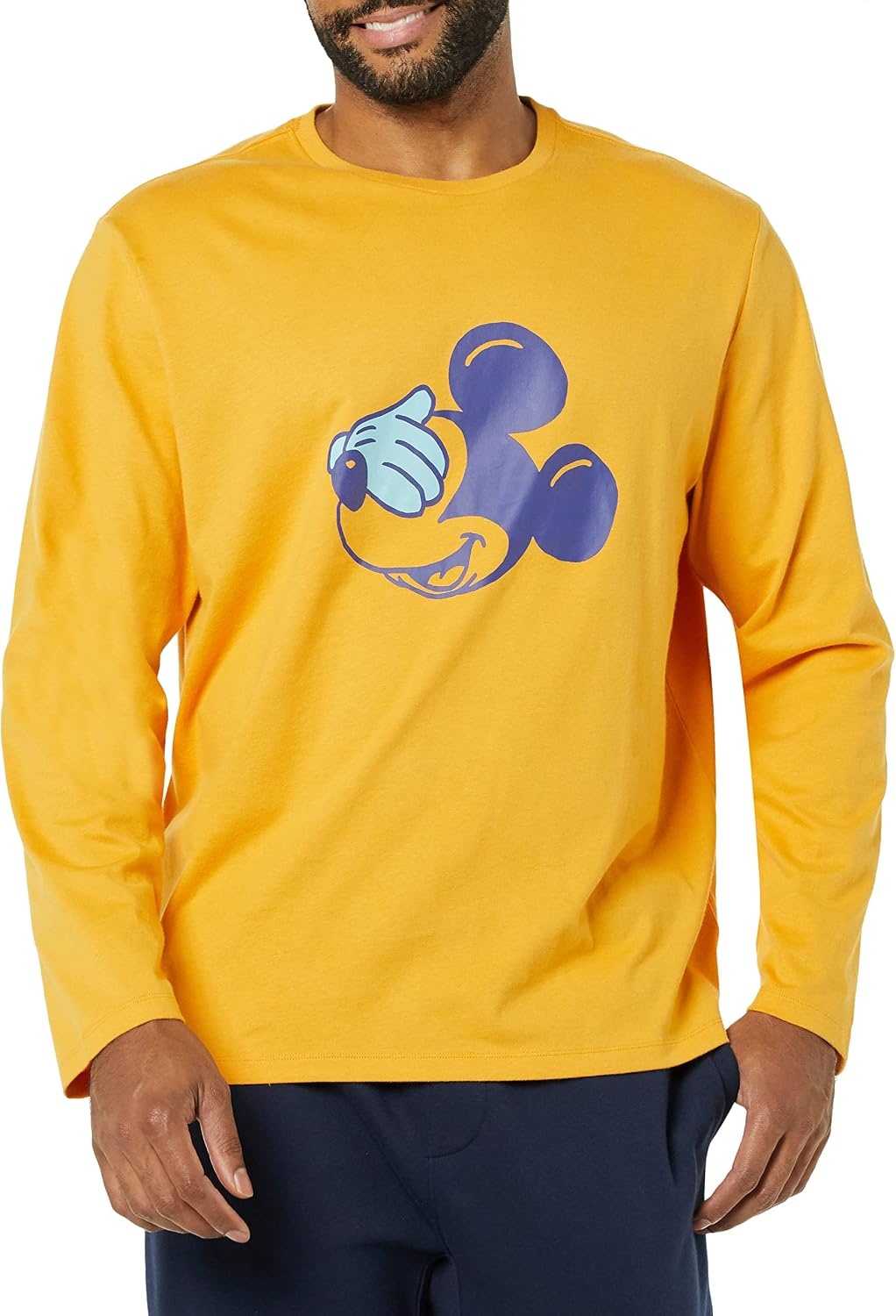 image:imageAmazon Essentials Disney Marvel Star Wars Mens LongSleeve TShirts 29 Length Pack of 2Mickey and Goofy