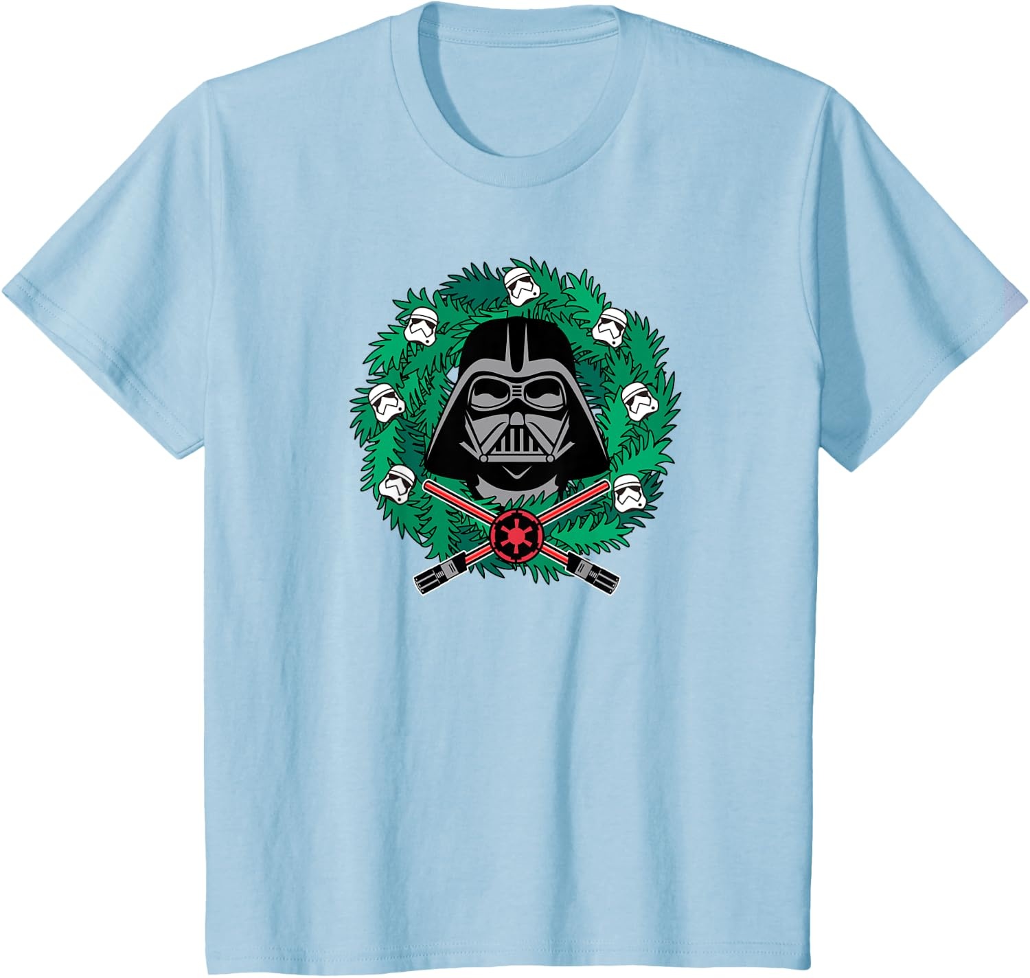 image:imageAmazon Essentials Mens Darth Vader Helmet Holiday Christmas Wreath TShirt Star Wars Darth SmallBaby Blue