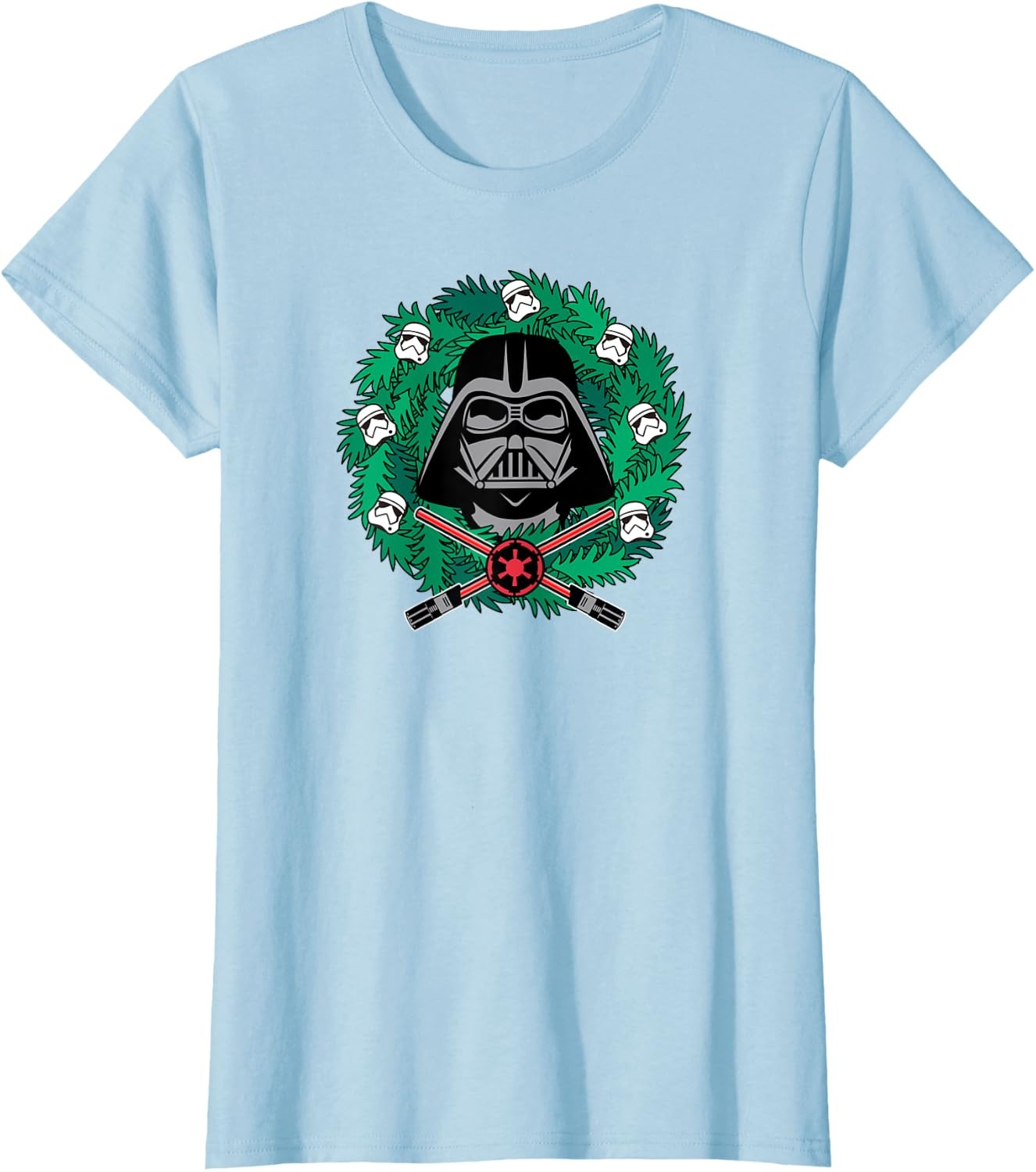 image:imageAmazon Essentials Mens Darth Vader Helmet Holiday Christmas Wreath TShirt Star Wars Darth SmallBaby Blue