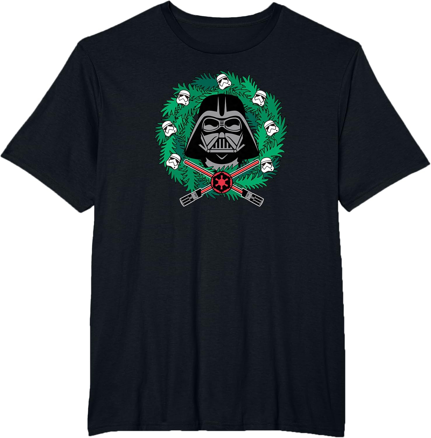 image:imageAmazon Essentials Mens Darth Vader Helmet Holiday Christmas Wreath TShirt Star Wars Darth SmallBlack