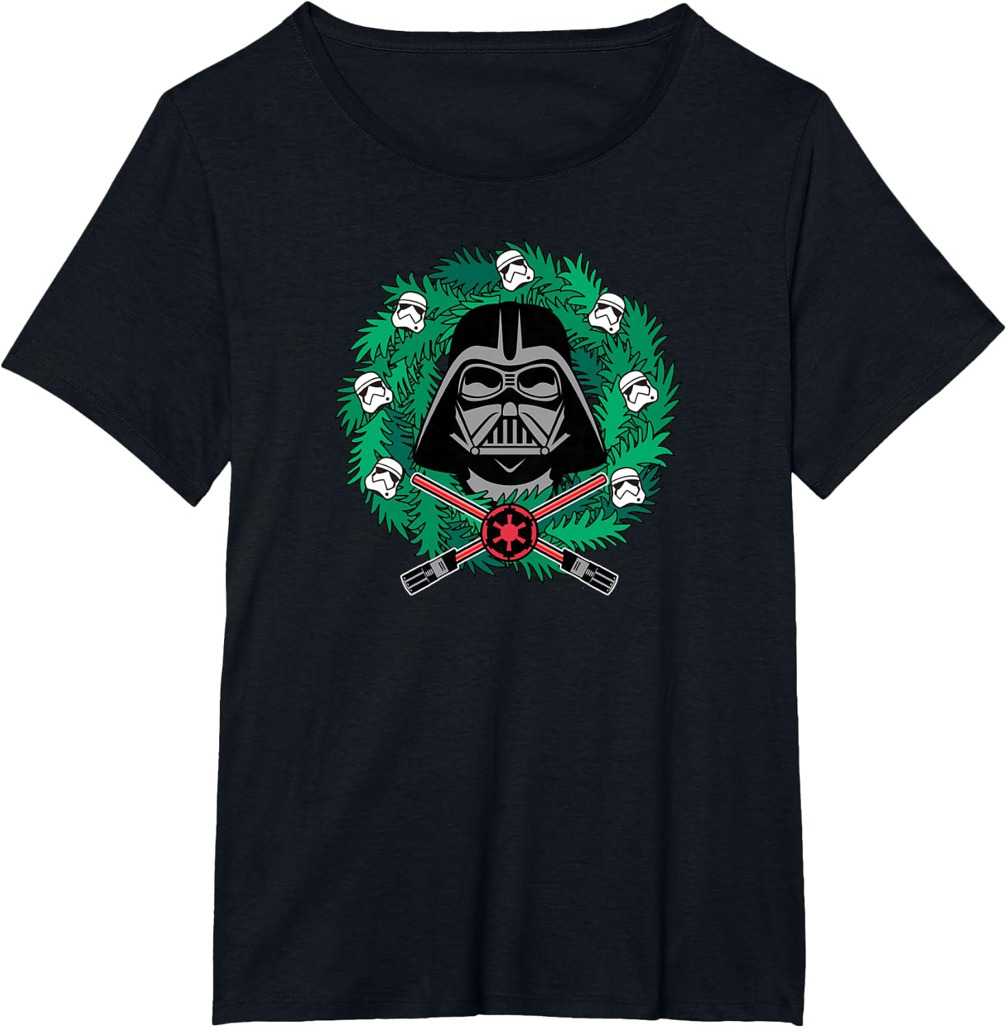 image:imageAmazon Essentials Mens Darth Vader Helmet Holiday Christmas Wreath TShirt Star Wars Darth SmallBlack
