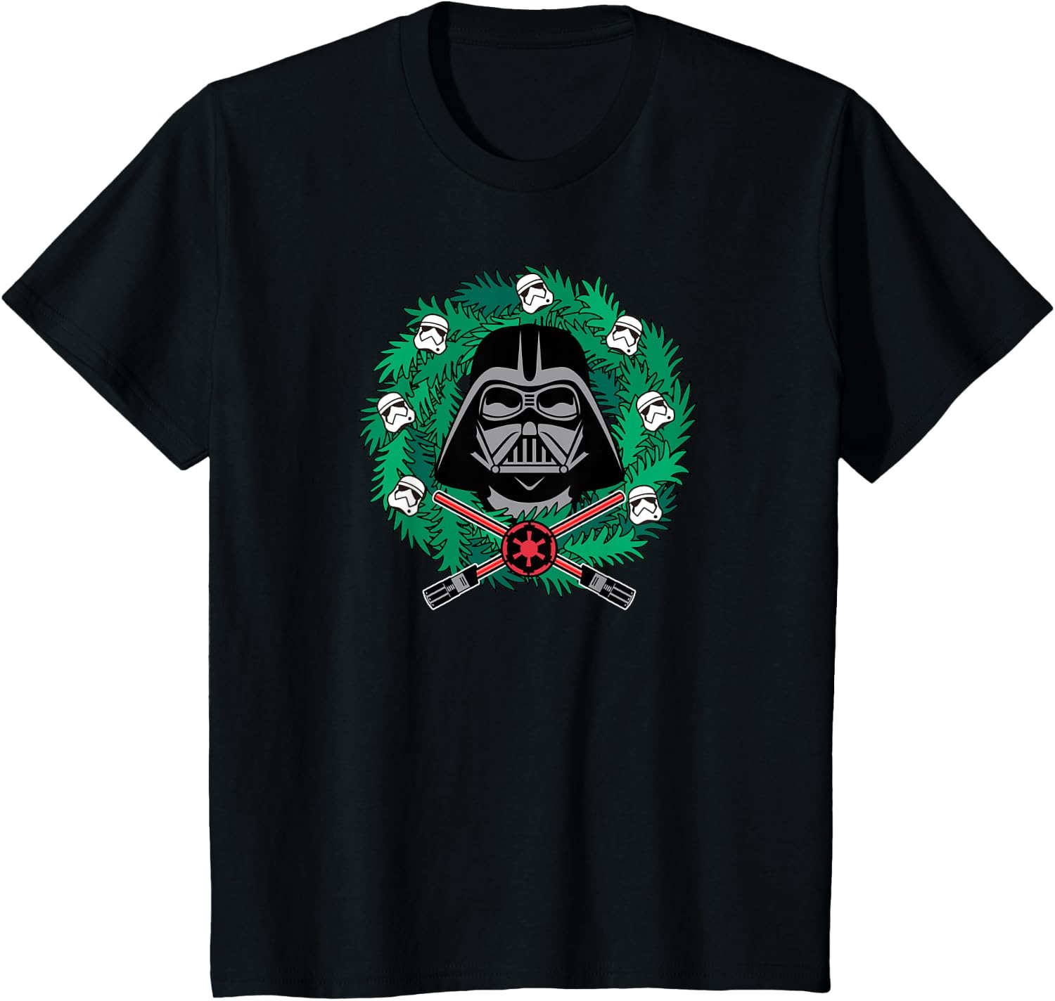 image:imageAmazon Essentials Mens Darth Vader Helmet Holiday Christmas Wreath TShirt Star Wars Darth SmallBlack
