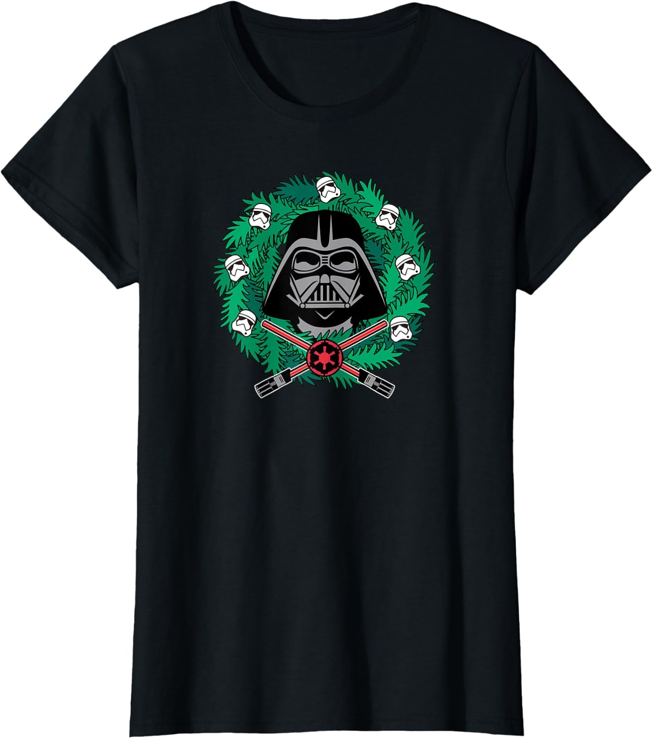 image:imageAmazon Essentials Mens Darth Vader Helmet Holiday Christmas Wreath TShirt Star Wars Darth SmallBlack