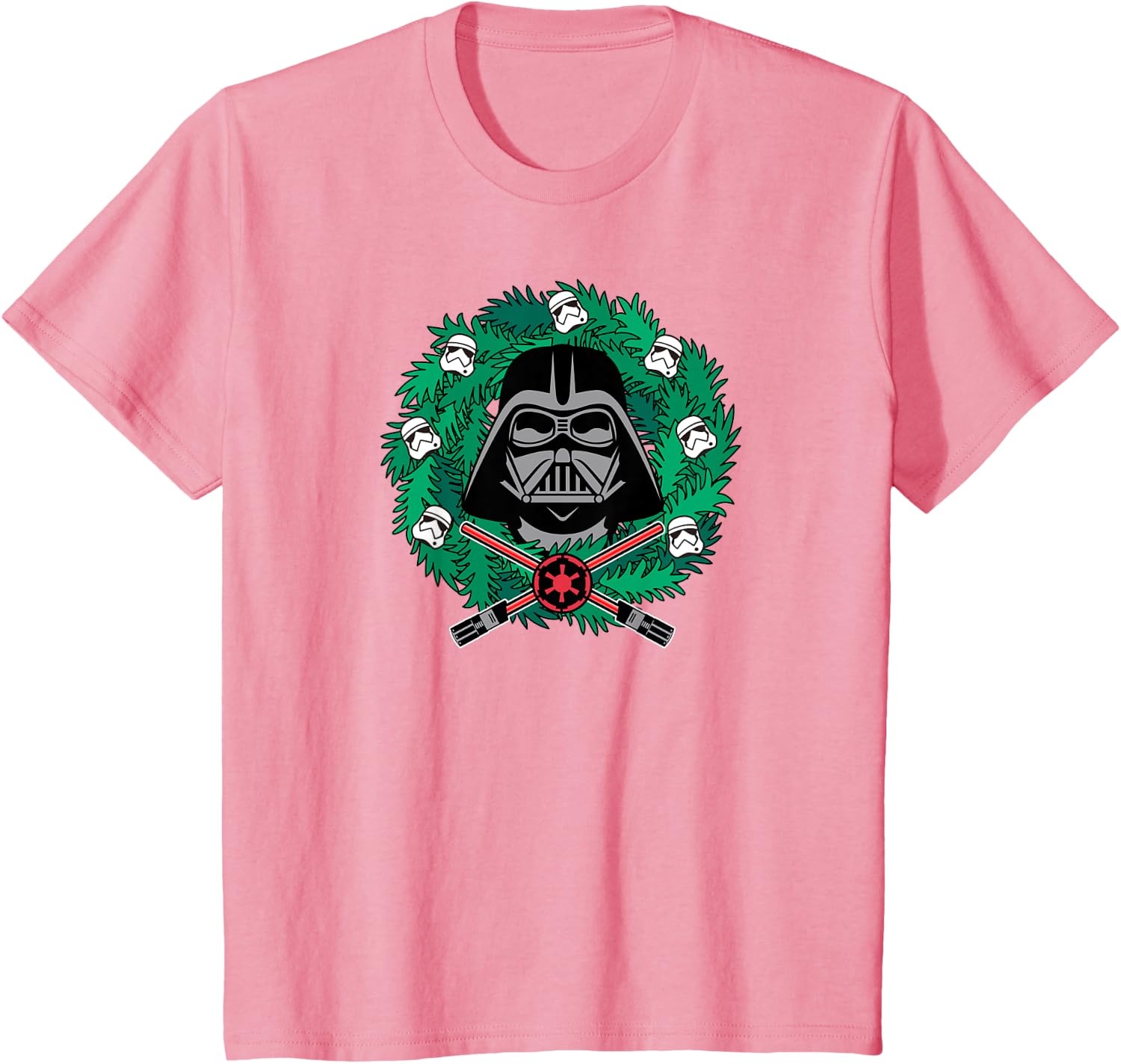 image:imageAmazon Essentials Mens Darth Vader Helmet Holiday Christmas Wreath TShirt Star Wars Darth SmallPink